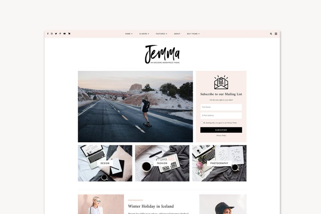 Best Feminine WordPress Theme For Bloggers