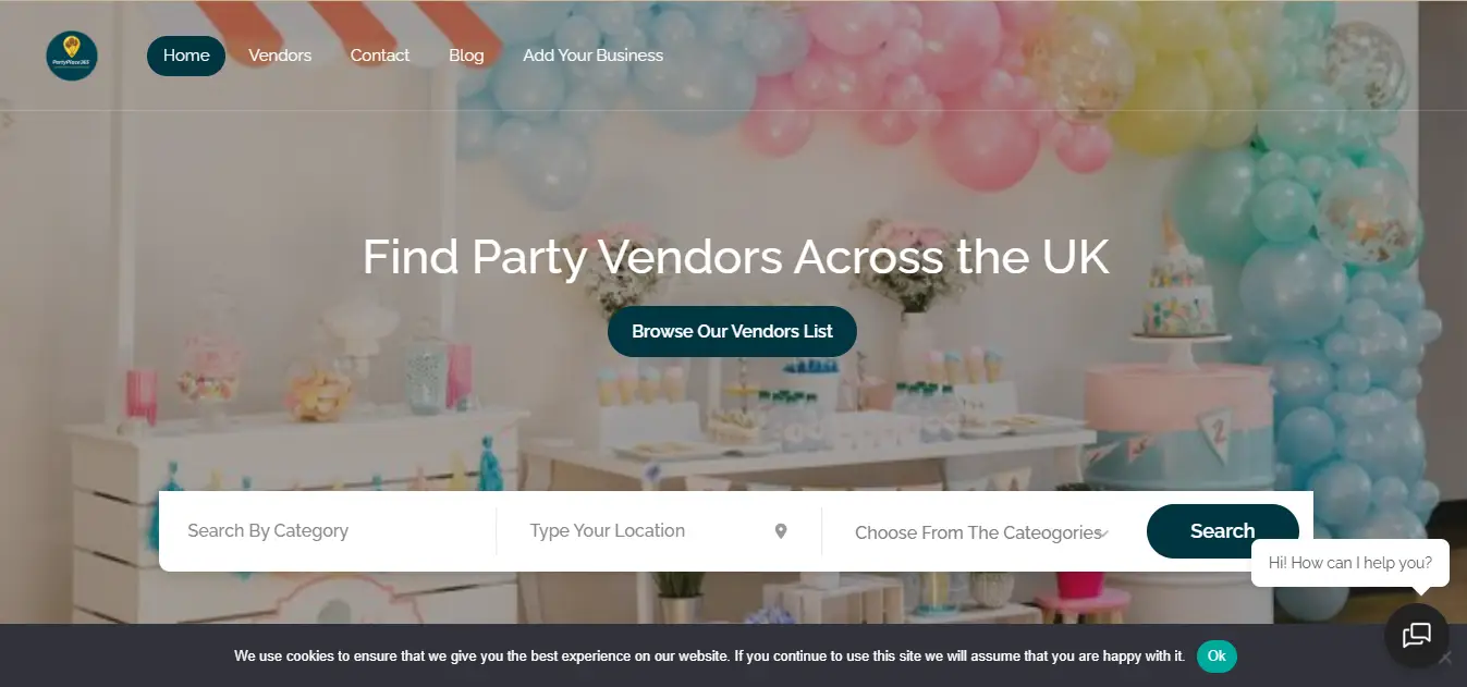 partyplace365 website